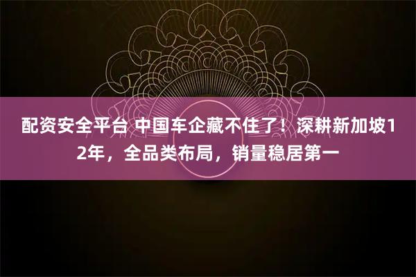 配资安全平台 中国车企藏不住了！深耕新加坡12年，全品类布局，销量稳居第一