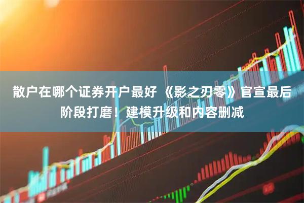 散户在哪个证券开户最好 《影之刃零》官宣最后阶段打磨！建模升级和内容删减
